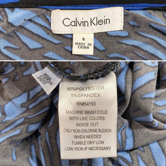 Calvin Klein Cobalt Blue, Black Abstract Dress - Picture 5 of 5